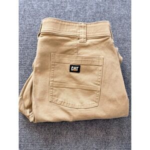 CAT 1752054 Mens Work Pants Size 36x30 Tan Khaki Stretch Cotton Workwear‎
